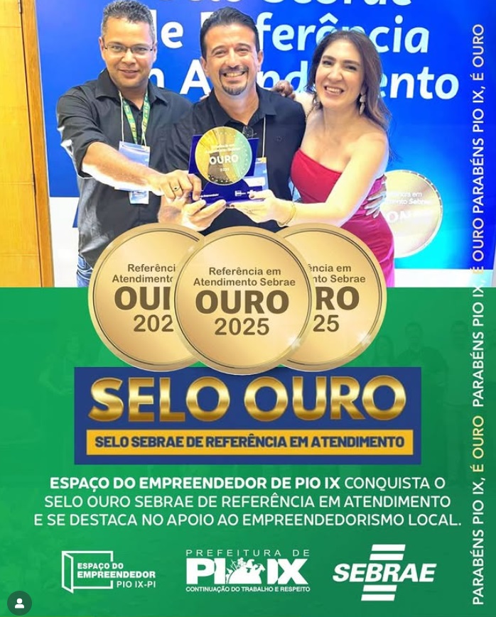 O Espaço Empreendedor de Pio IX conquistou o Selo Sebrae de Referência em Atendimento – Categoria Ouro